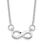 Sterling Silver Rhodium-plated Polished Infinity Symbol with Extension Necklace