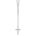Sterling Silver CZ Cross Necklace