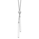 Sterling Silver Rhodium-plated Diamond-Cut Polished Bar Y-Necklace