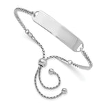 Sterling Silver Rhodium-plated Polished Engravable 39x Plate Adjustable 6 to Bolo ID Bracelet