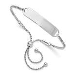Sterling Silver Rhodium-Plated ID Adjustable to Bracelet