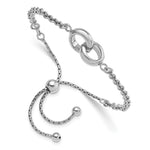 Sterling Silver Rhodium-plated Fancy Link Adjustable 4- Bracelet