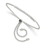 Sterling Silver Rhodium-plated CZ Adjustable Bolo Bracelet