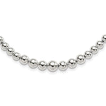 Sterling Silver Polished Graduated Beads Adjustable Up To Necklace