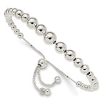 Sterling Silver Polished Graduated Beads Adjustable Up To Bracelet