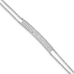 Sterling Silver Rhodium-plated CZ Bar Bracelet