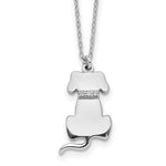 Sterling Silver Rhodium-plated Polished CZ Dog Necklace