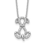 Sterling Silver Rhodium-plated CZ Dog with Extension Necklace