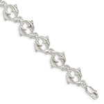 Sterling Silver Polished Dolphins Bracelet