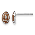 Sterling Silver Madi K Rhodium-plated Polished Enameled Brown Football Post Earrings