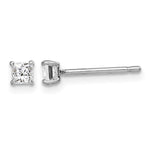Sterling Silver Madi K Rhodium-plated Polished Square CZ Stud Earrings
