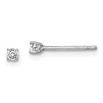 Sterling Silver Madi K Rhodium-plated Round CZ Children's Stud Earrings