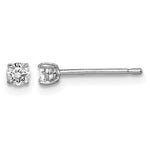 Sterling Silver Madi K Rhodium-plated Round CZ Stud Earrings