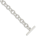 Sterling Silver Polished Fancy Link Toggle Bracelet
