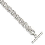 Sterling Silver Polished Fancy Link Toggle Bracelet