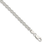 Sterling Silver Fancy Double Link Charm Bracelet