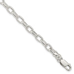 Sterling Silver Polished Fancy Paperclip Link Bracelet