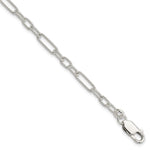 Sterling Silver Fancy Twisted Paperclip Link Bracelet