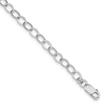 Amore La Vita Sterling Silver Rhodium-plated Solid Fancy Link with Lobster Clasp Charm Bracelet