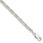 Sterling Silver Polished Fancy Byzantine Link Bracelet