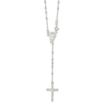 Sterling Silver Polished Bead Rosary Necklace