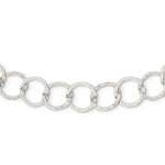 Sterling Silver Polished Hammered Circle Link Necklace