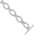 Sterling Silver Polished Twisted Fancy Link Bracelet