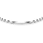 Sterling Silver Rhodium-plate w ext Polished Neck Collar Necklace