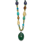 Sterling Silver Citrine/Lapis/Agate/Dyed Howlite/Freshwater Cultured Pearl/Jade/Chrysocolla Necklace