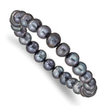 8- Black Near-Round Freshwater Cultured Pearl Stretch Bracelet