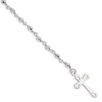 Sterling Silver Polished Bead Rosary Bracelet