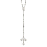 Sterling Silver Polished Beaded Rosary Necklace