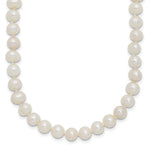 Sterling Silver Rhodium-plated 6- White Near-Round Freshwater Cultured Pearl Necklace