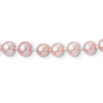 Sterling Silver Rhodium-plated 6- Purple Near-Round Freshwater Cultured Pearl Necklace