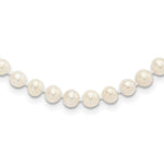 Sterling Silver Rhodium-plated 5- White Near-Round Freshwater Cultured Pearl Necklace