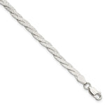 Sterling Silver Polished / Textured Reversible Braided Bracelet