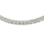 Sterling Silver Polished Fancy Braided Chain Necklace