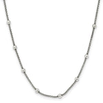 Sterling Silver Polished Beaded Station Necklace