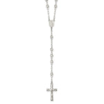 Sterling Silver Polished Mirror Beaded Rosary