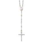 Sterling Silver Polished Beaded Rosary Necklace