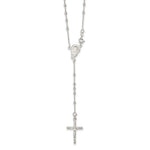 Sterling Silver Beaded Crucifix Rosary Necklace