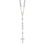 Sterling Silver Polished Mirror Beaded Rosary