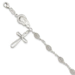 Sterling Silver Polished Fancy Rosary Bracelet