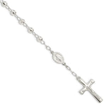 Sterling Silver Polished Beaded Rosary Bracelet