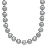 Sterling Silver Rhodium-plated 7- Grey Near-Round Freshwater Cultured Pearl Necklace