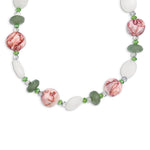Sterling Silver Aventurine Crystal Jade and Jasper Necklace with extension