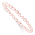 4- Pink Rice Freshwater Cultured Pearl Small Stretch Bracelet