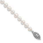 Sterling Silver Rhodium-plated 4- White Near-Round Freshwater Cultured Pearl Bracelet