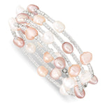 6- Multicolored Baroque Freshwater Cultured Pearl and Glass Beaded Wrap Bracelet