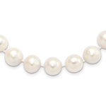 Sterling Silver Rhodium-plated 12- White Near-Round Freshwater Cultured Pearl Necklace